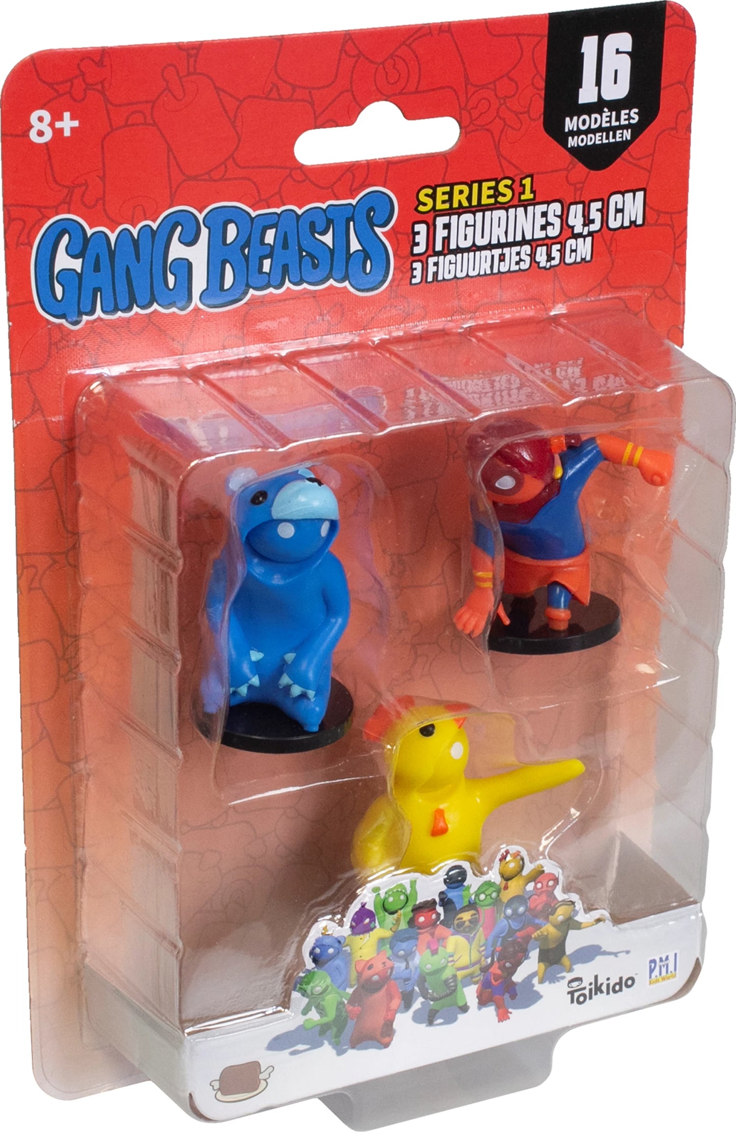 GANG BEASTS - 3 FIGURE MODELLI ASSORTITI DA 4,5 CM