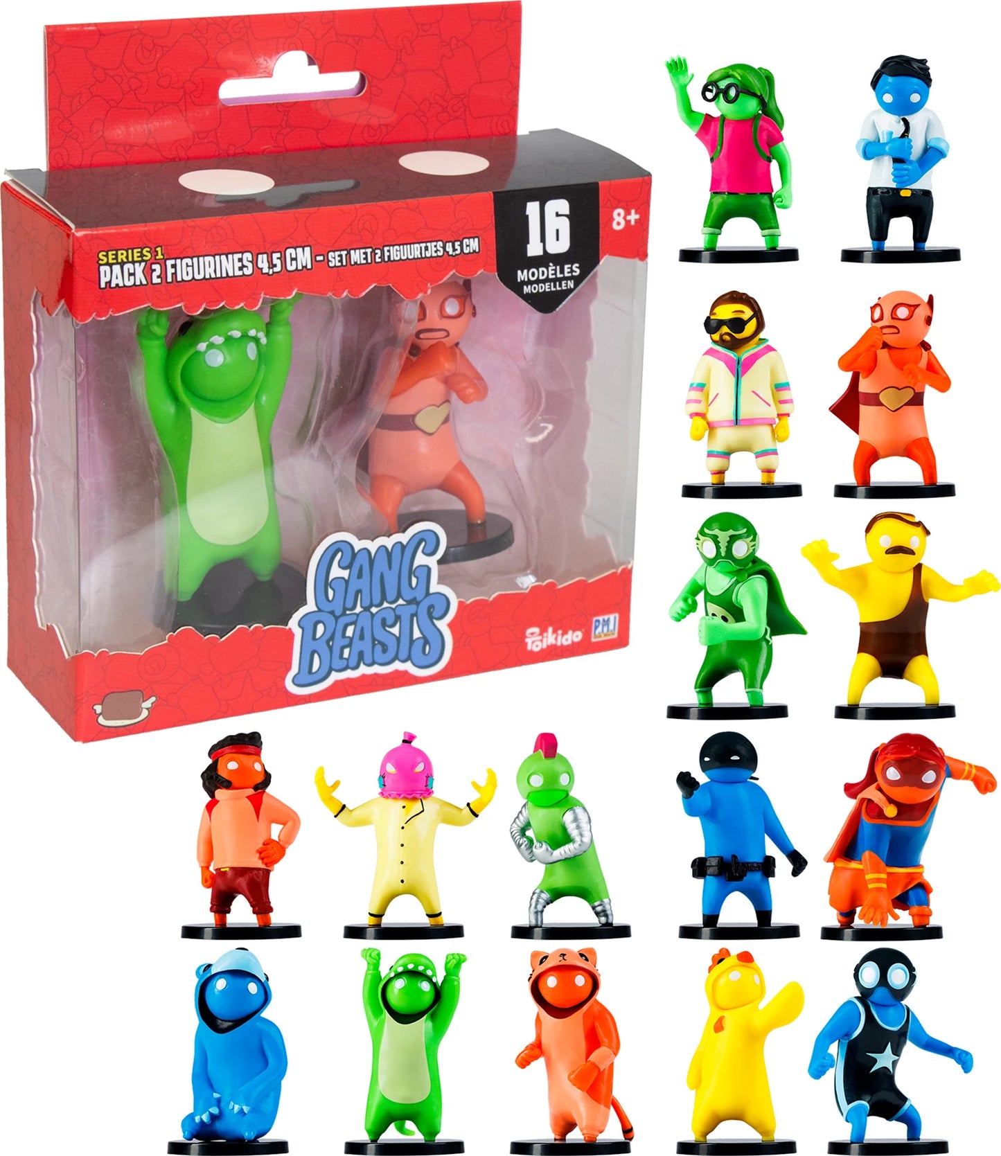 GANG BEASTS - CONFEZIONE 2 FIG. MODELLI ASSORTITI DA 4,5 CM