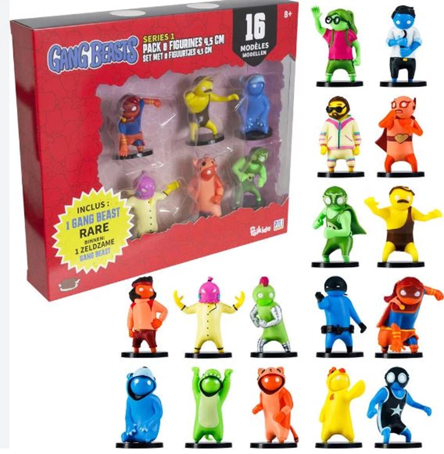 GANG BEASTS – PACKUNG MIT 8 ASSORTIERTEN 4,5 CM GROSSEN FIGUREN