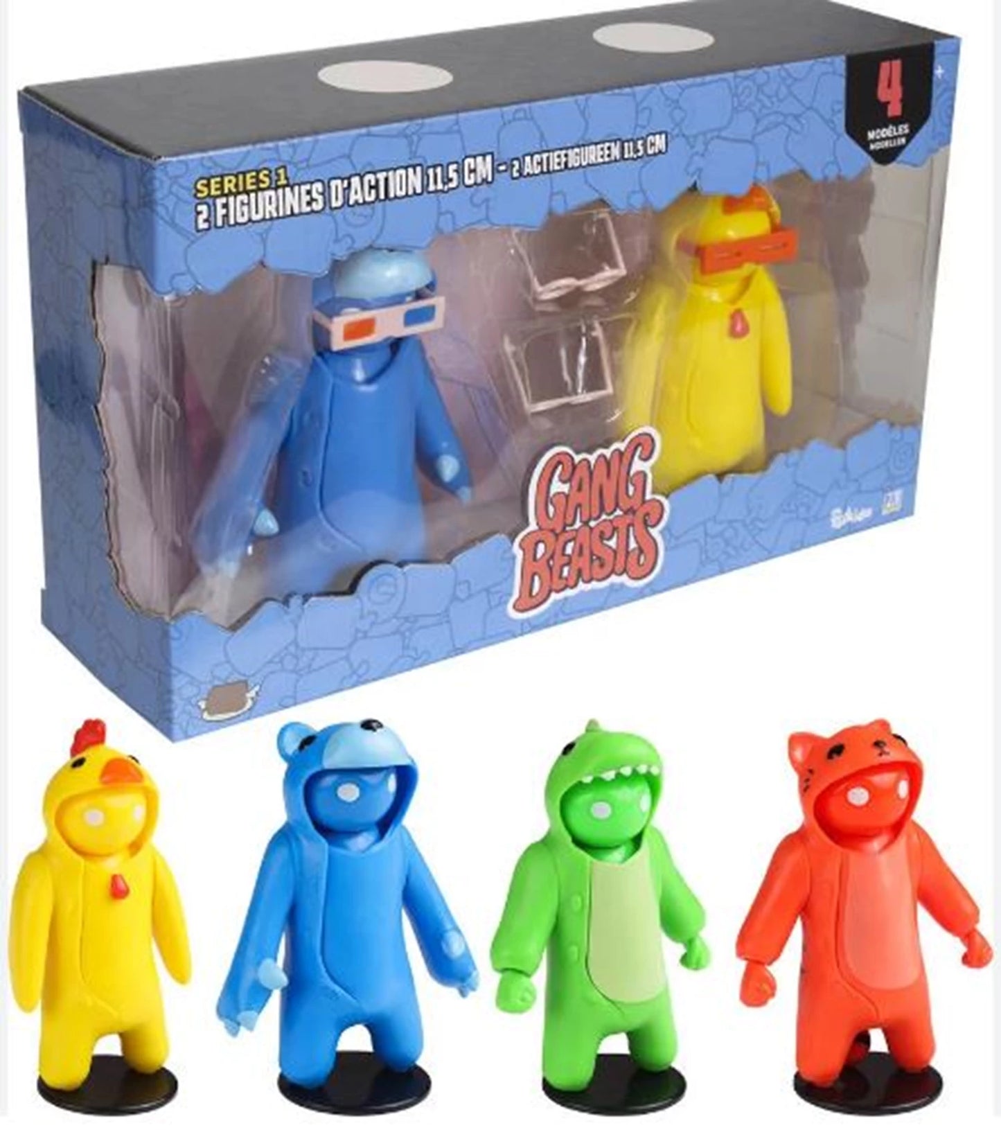 GANG BEASTS - 2 FIG. MODÈLES D'ACTION 11.5CM ASSORTIS