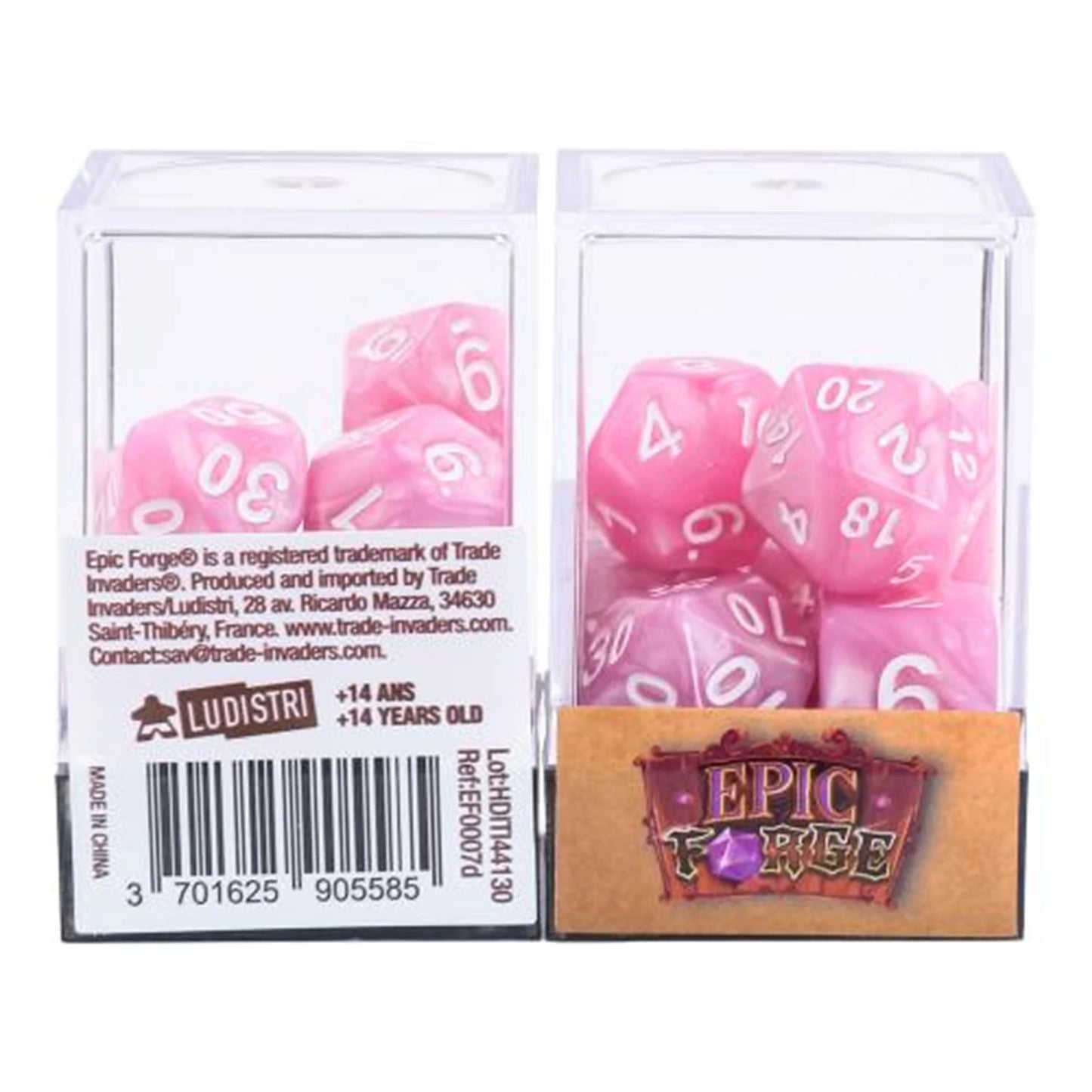 LOT DE 7 DE NACRE ROSE MULTIFORME (ML)