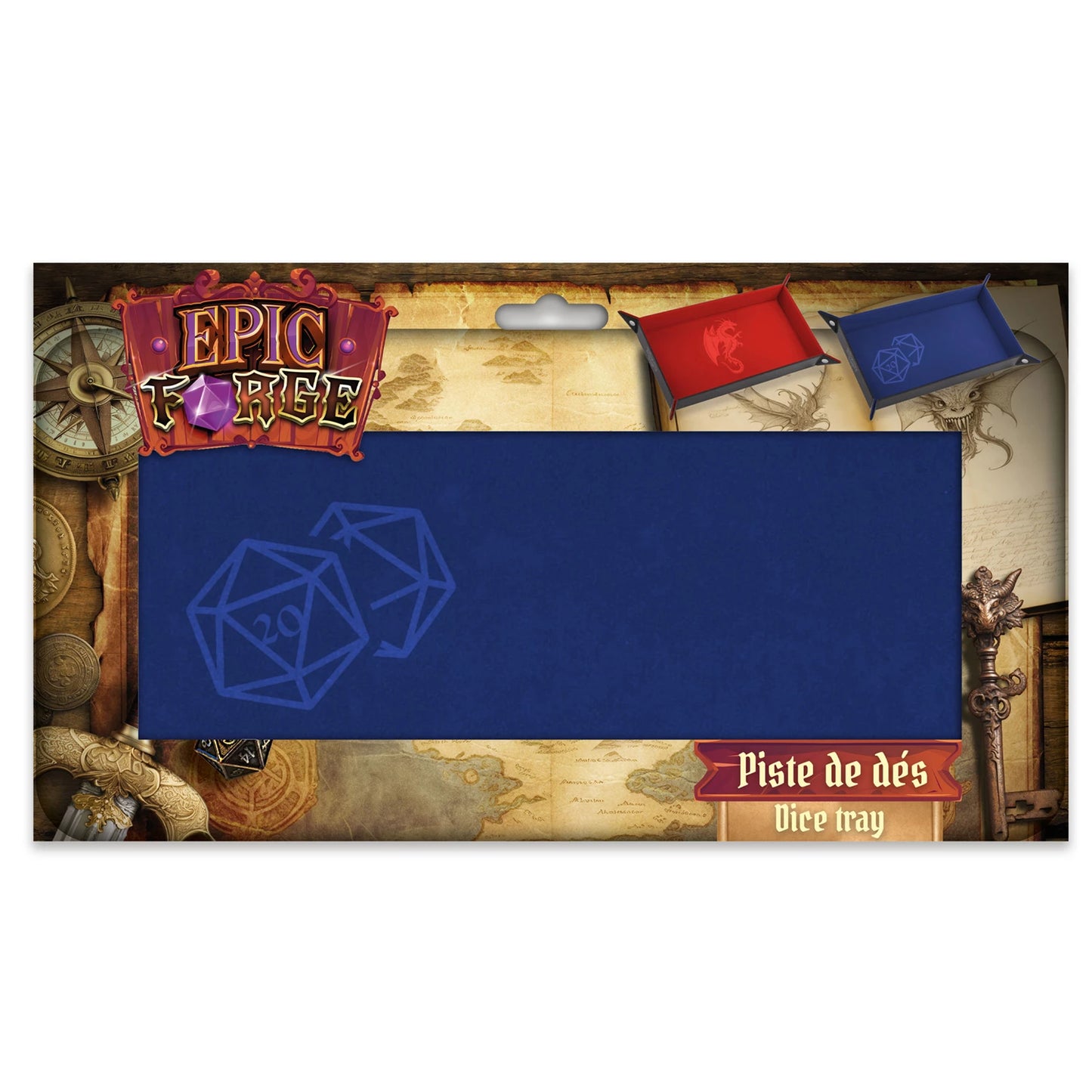 COULOIR DE DES DE 20 BLEU CUIR ET VELOURS 20X40CM (ML)