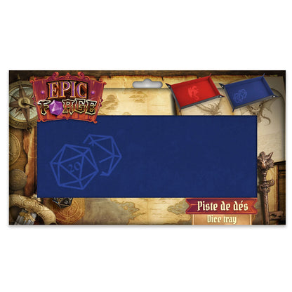 COULOIR DE DES DE 20 BLEU CUIR ET VELOURS 20X40CM (ML)