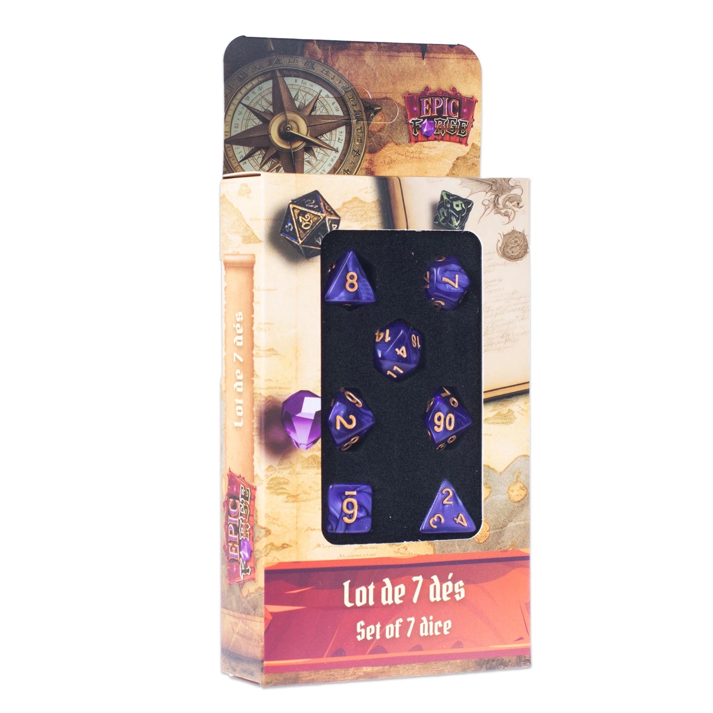 LOTTO 7 DEL MULTIFORMATO VIOLA NACRE ET CHIFFRE DORE (ML)