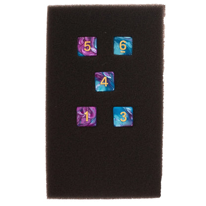 LOS 5 DES D6 16MM BLAU UND VIOLETT (ML)