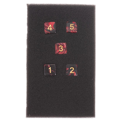 LOS 5 VON D6 16MM ROT UND SCHWARZ (ML)