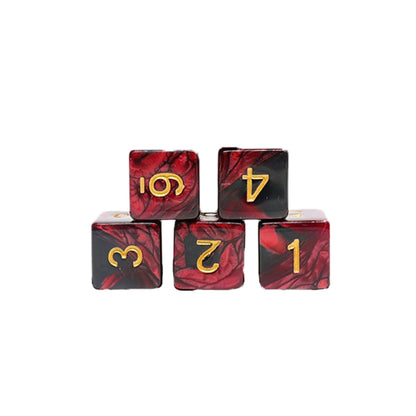 LOS 5 VON D6 16MM ROT UND SCHWARZ (ML)