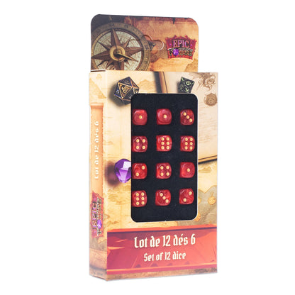 LOTTO 12 DES D6 12MM ROUGE (ML)