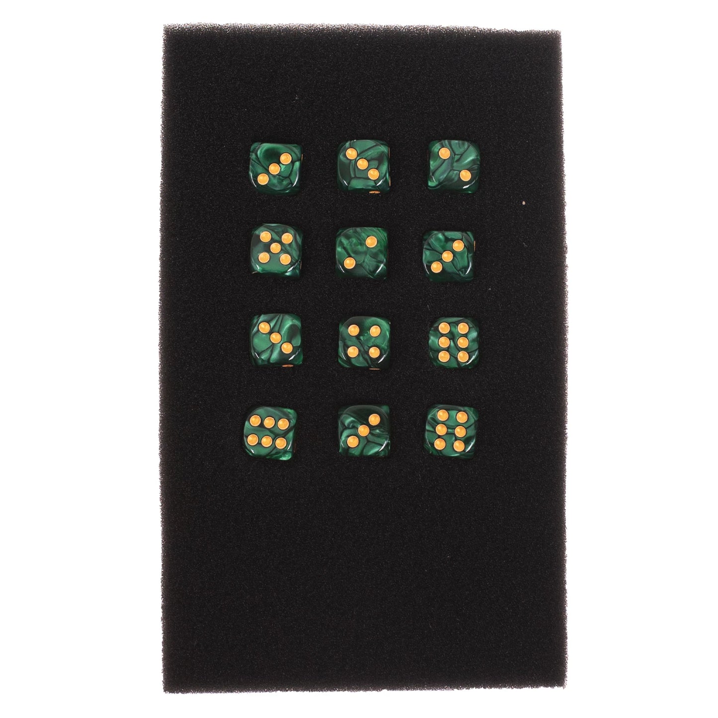 LOT 12 DES D6 12MM VERT (ML)