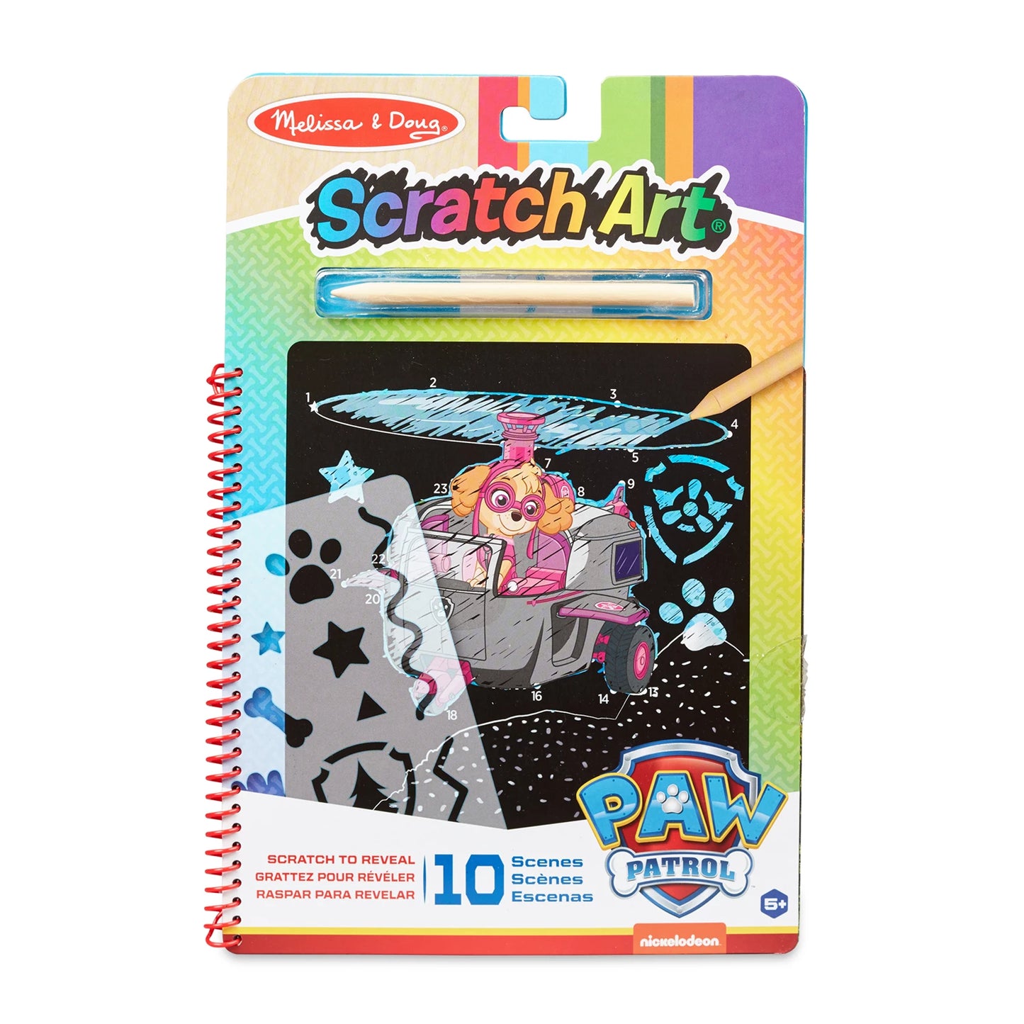 PAW PATROL SCRATCH ART NOTIZBUCH SKYE (FR-DE-EN-ES)