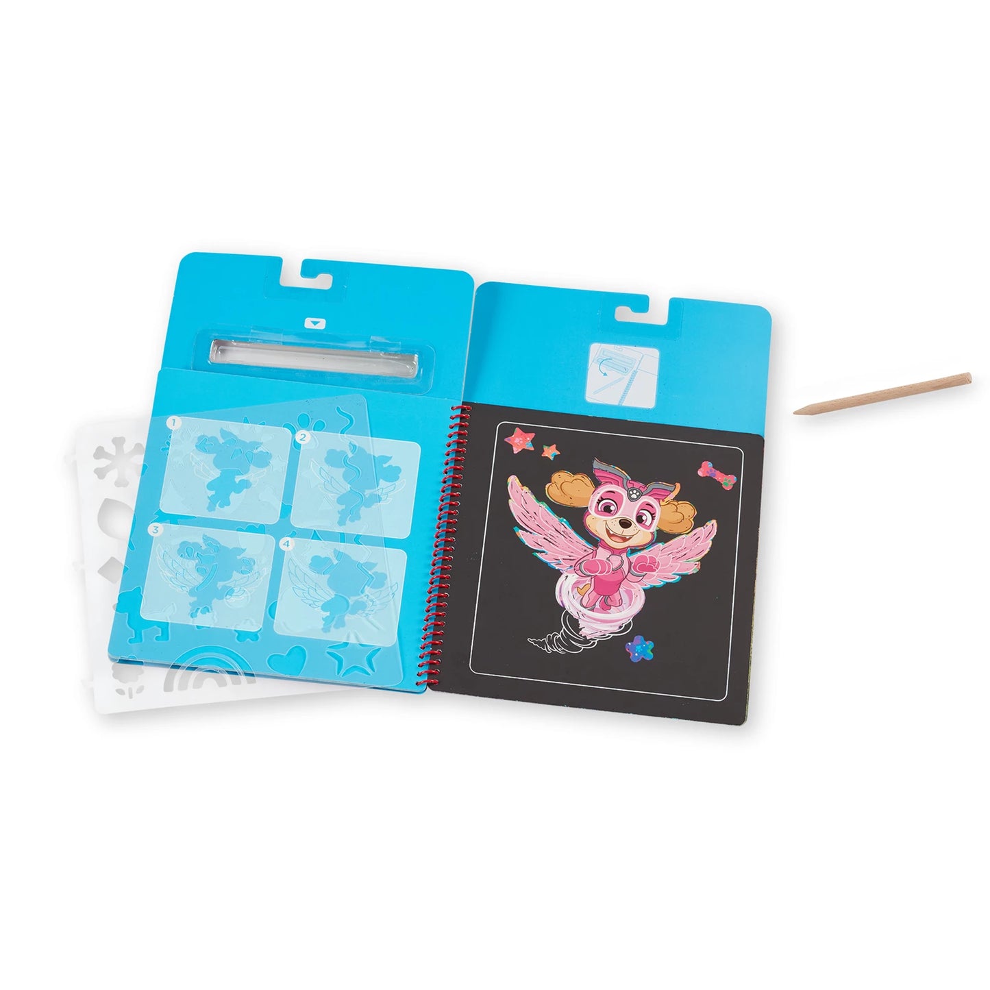 PAW PATROL SCRATCH ART NOTIZBUCH SKYE (FR-DE-EN-ES)