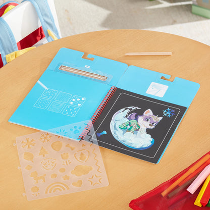 PAW PATROL SCRATCH ART NOTIZBUCH SKYE (FR-DE-EN-ES)