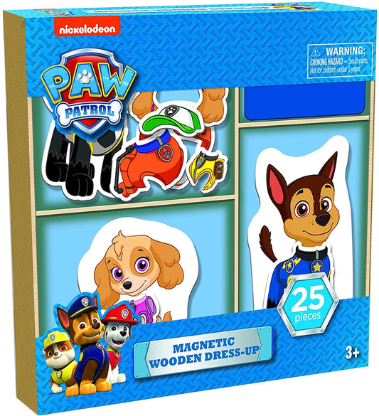 PAW PATROL COFANETTO 4 PUZZLE MAGNETIQUES BOIS (FR-DE-EN-ES)