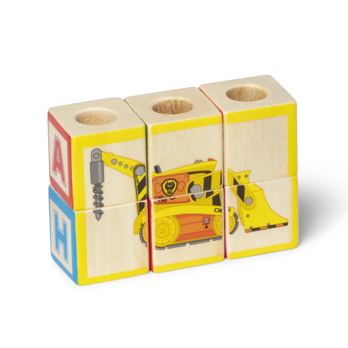 PAW PATROL CAMION BOIS BLOCS CHIFFRES ET LETTRES (FR-DE-EN-E