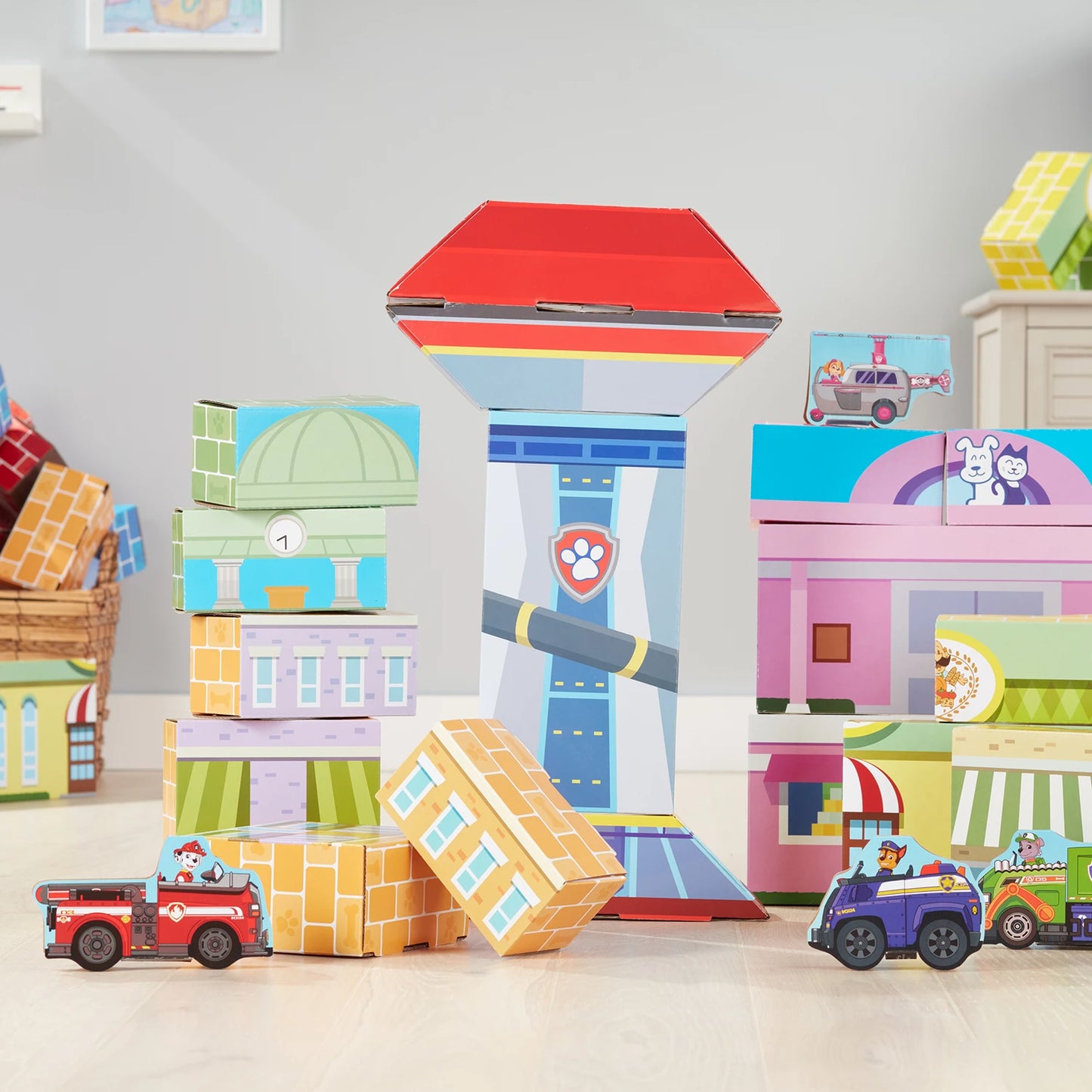 PAW PATROL BLOCS DE CONSTRUCTION EN BOIS - ADVENTURE BAY (FR-DE