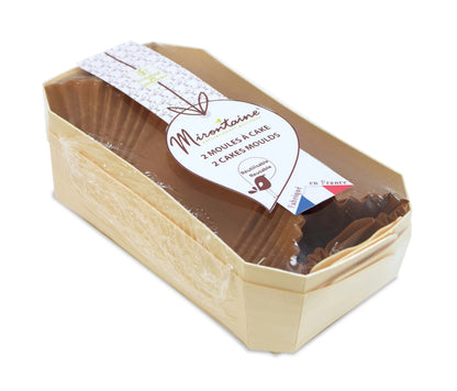 2 MOULES À GÂTEAU 21CM EN BOIS + 4 CAISSETTES DE CUISSON SULFURISÉES