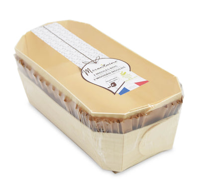 2 MOULES À GÂTEAU RONDS 24CM BOIS + 4 CAISSETTES DE CUISSON SULFURISÉES