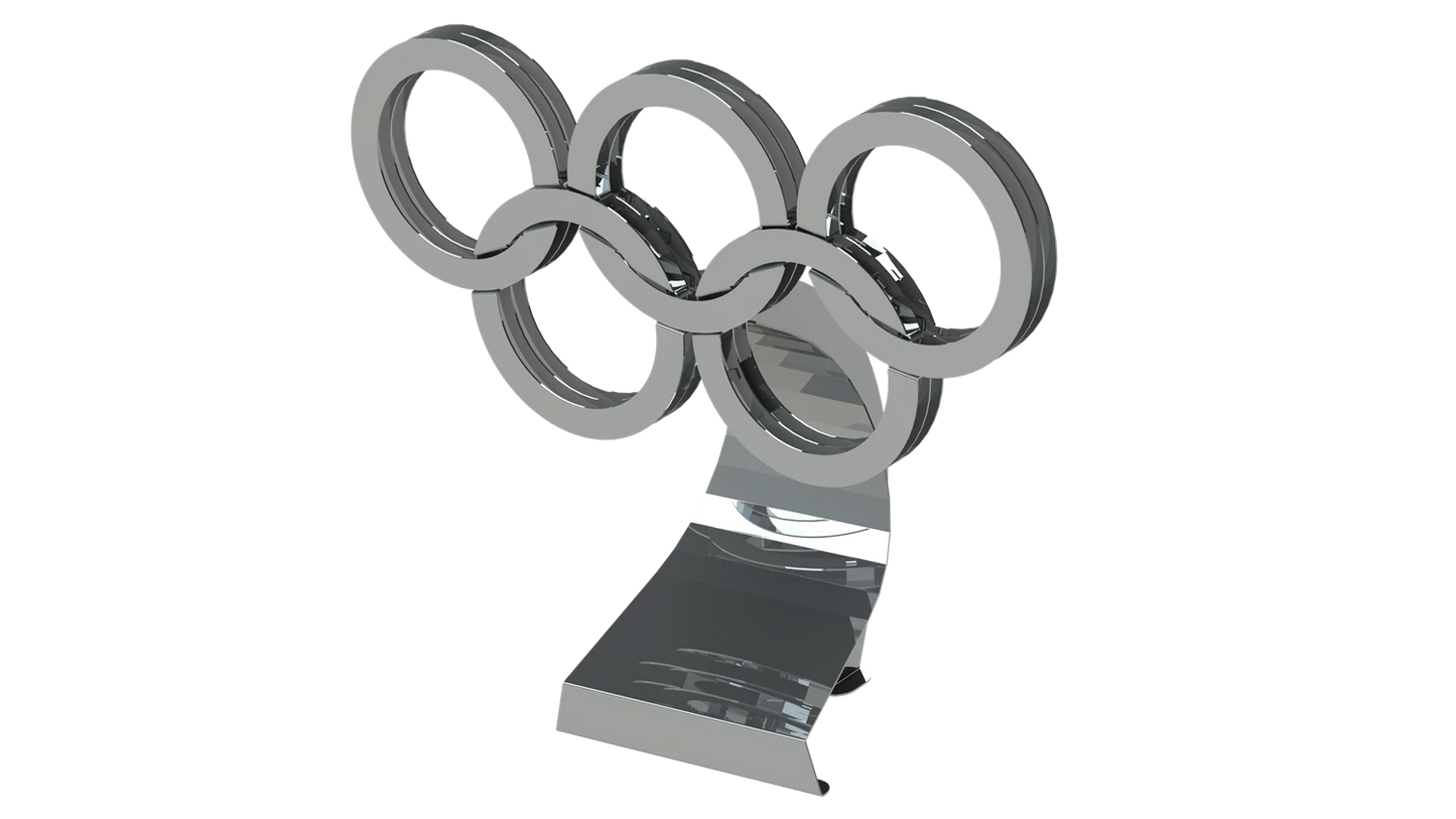 3D-MODELL DER OLYMPISCHEN RINGE AUS METALL