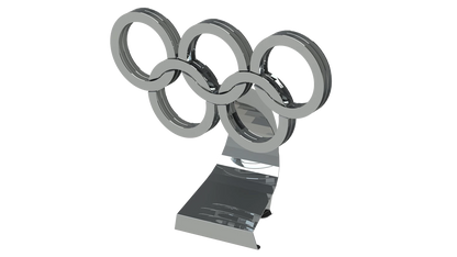 3D-MODELL DER OLYMPISCHEN RINGE AUS METALL