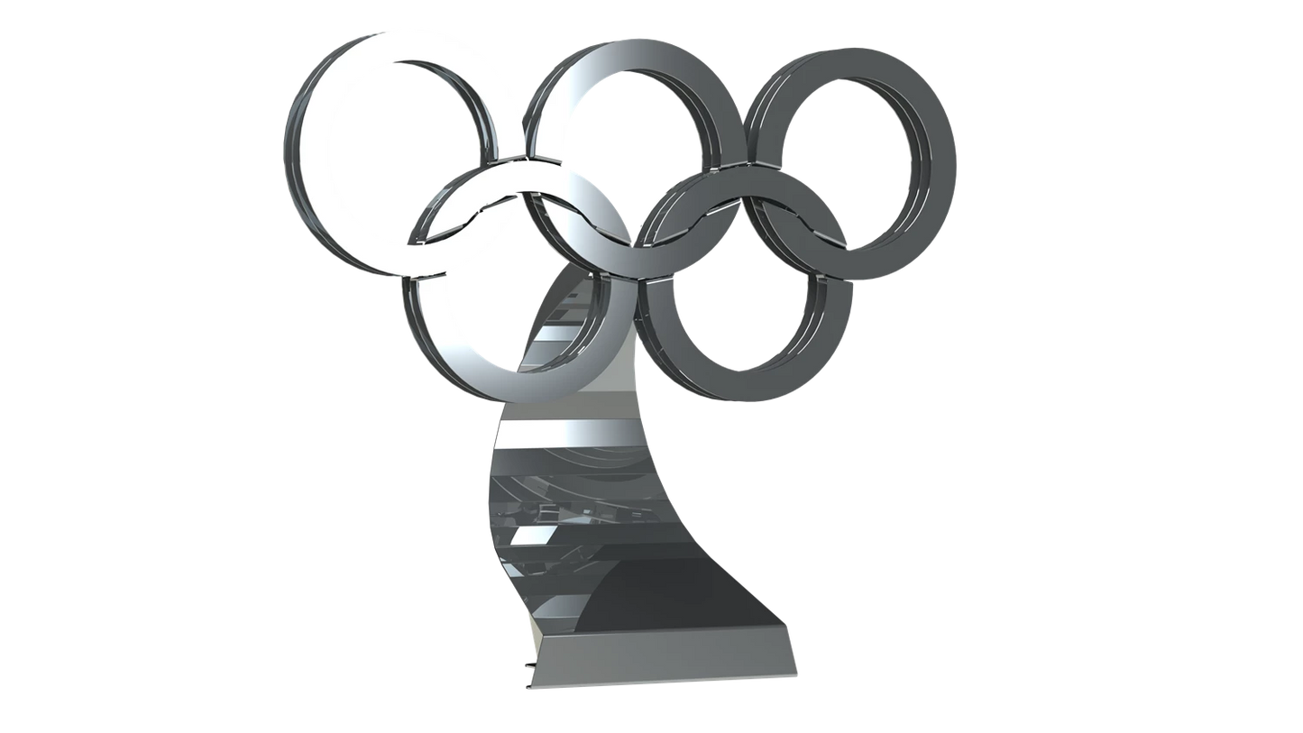 3D-MODELL DER OLYMPISCHEN RINGE AUS METALL