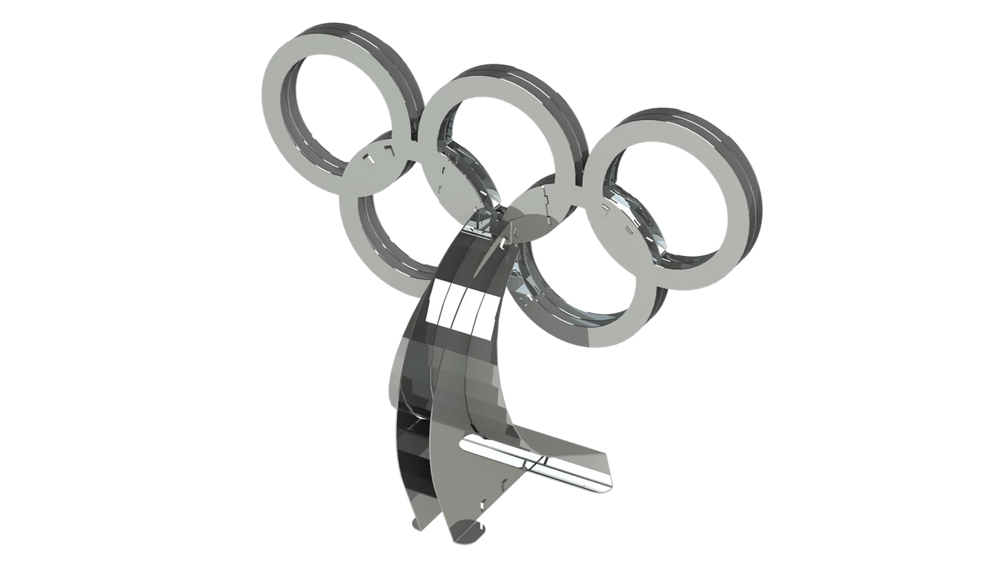 3D-MODELL DER OLYMPISCHEN RINGE AUS METALL