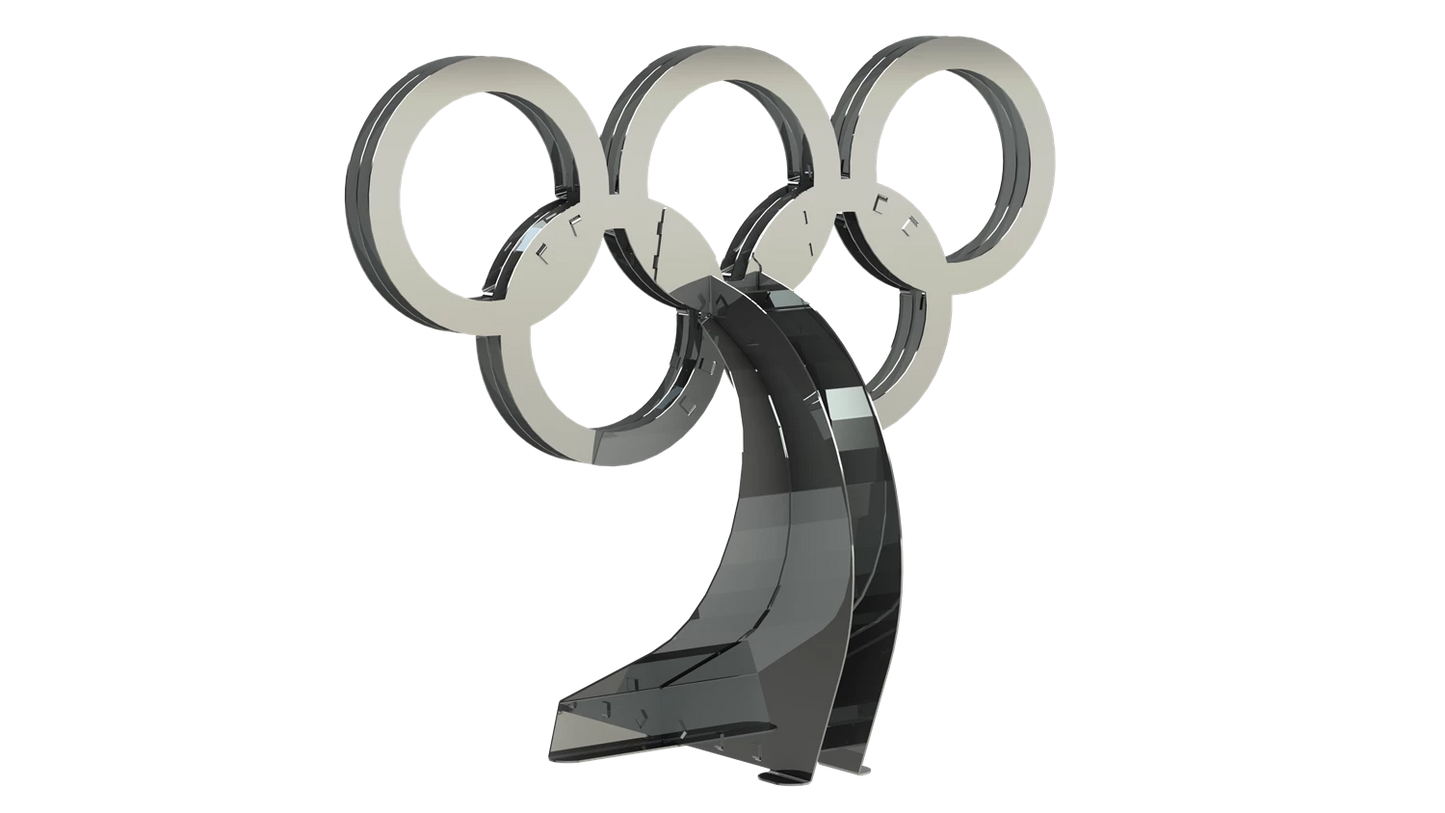 3D-MODELL DER OLYMPISCHEN RINGE AUS METALL