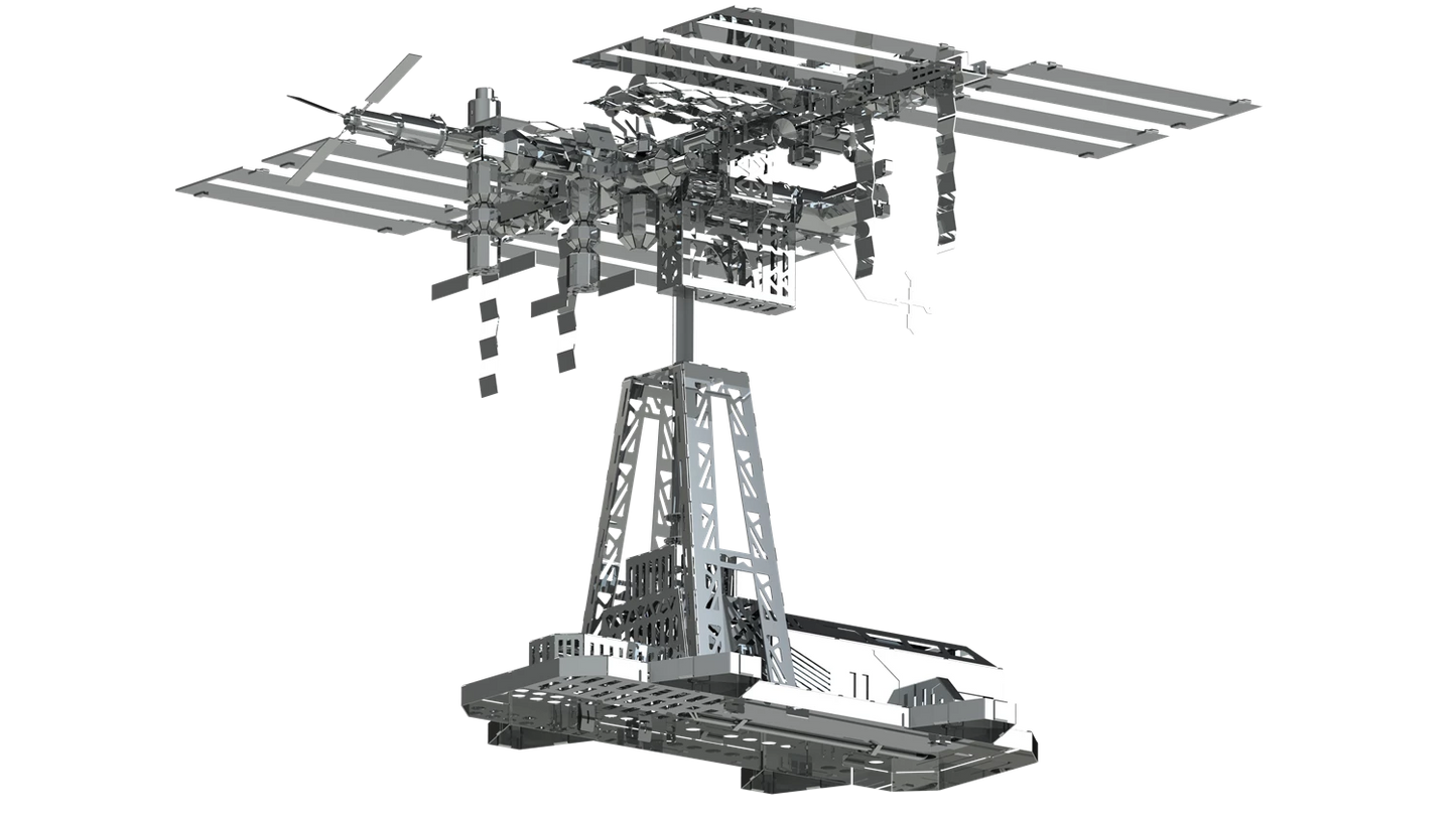 MAQUETTE MÉTALLIQUE 3D STATION SPATIALE 229ST.