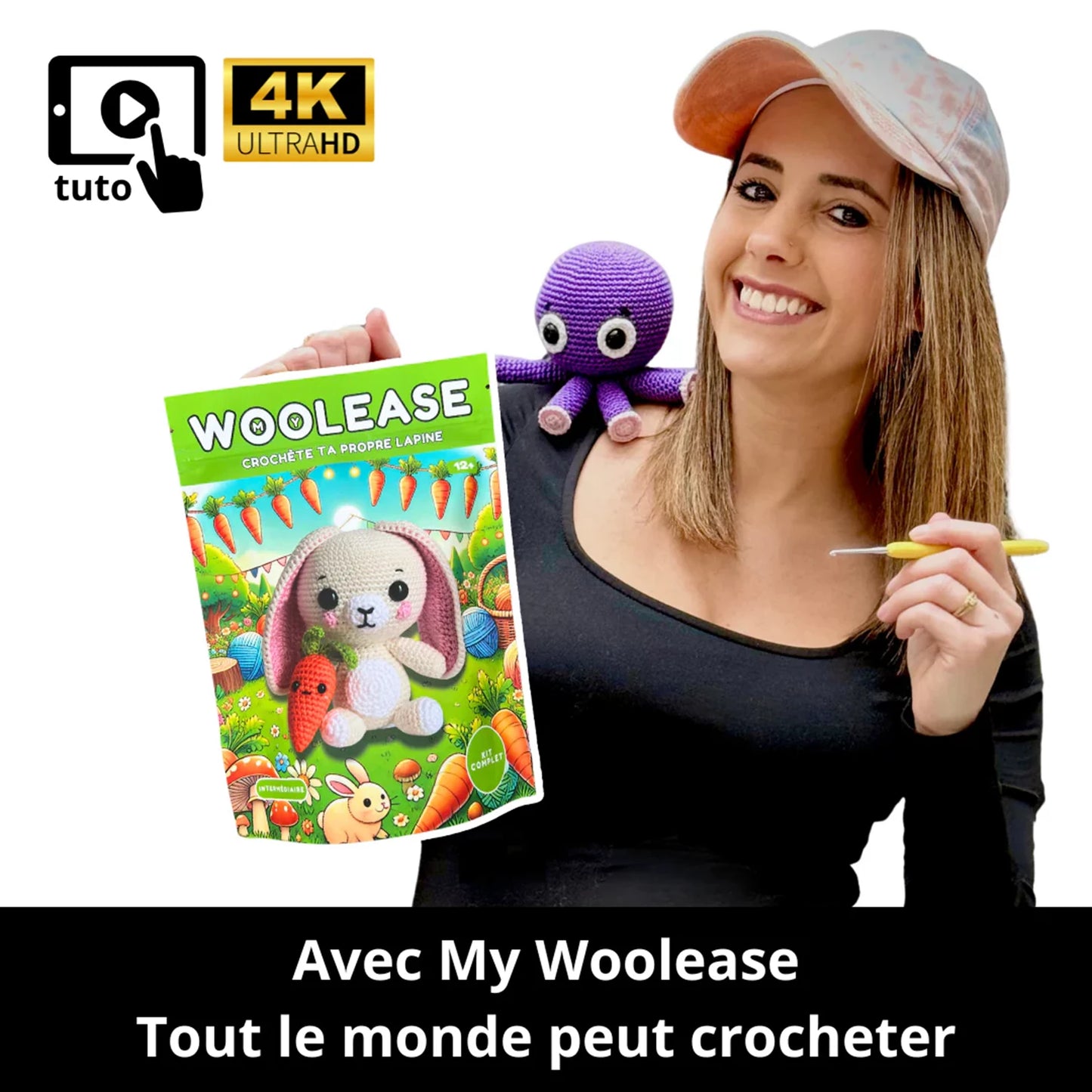 MYWOOLEASE HÄKELSET FLORA DAS KANINCHEN