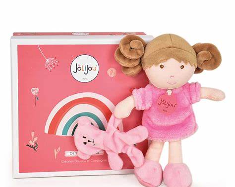 BAMBOLA DI STOFFA - MISS MIMIS - 18CM - DOUDOU & CHAMPAGNE