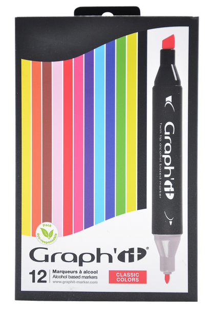 GRAPH'IT SET 12 MARQUEURS CLASSIC