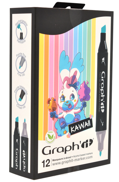 GRAPH'IT SET 12 KAWAII MARKER