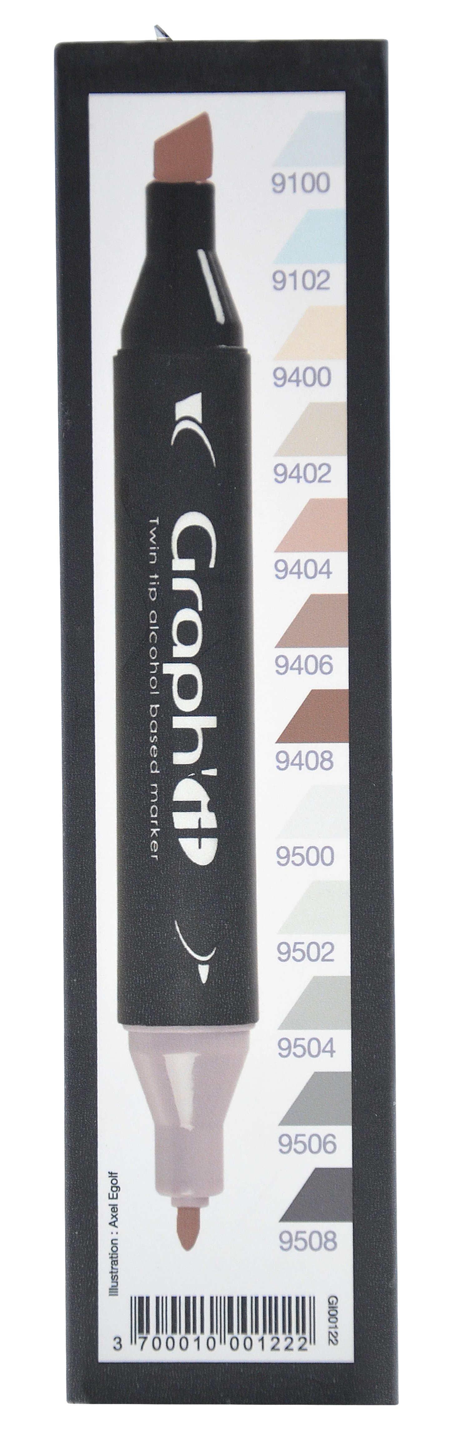 GRAPH'IT SET 12 MARQUEURS MIX GRIS