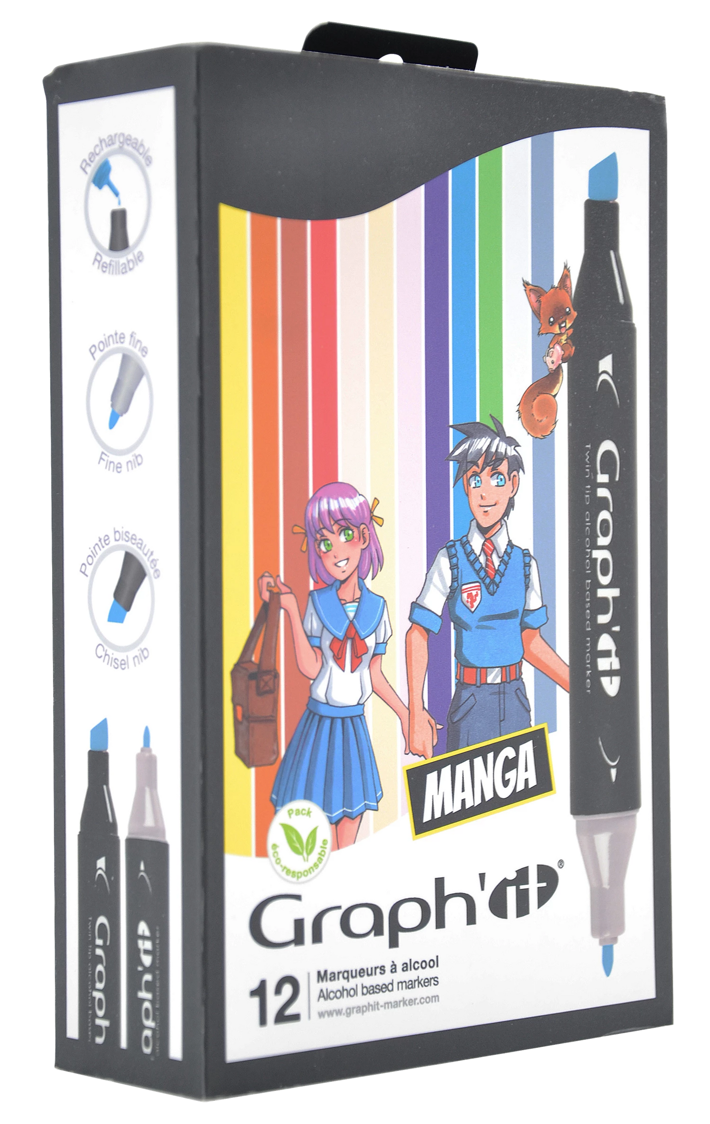 GRAPH'IT COFFRET 12 FEUTRES MANGA