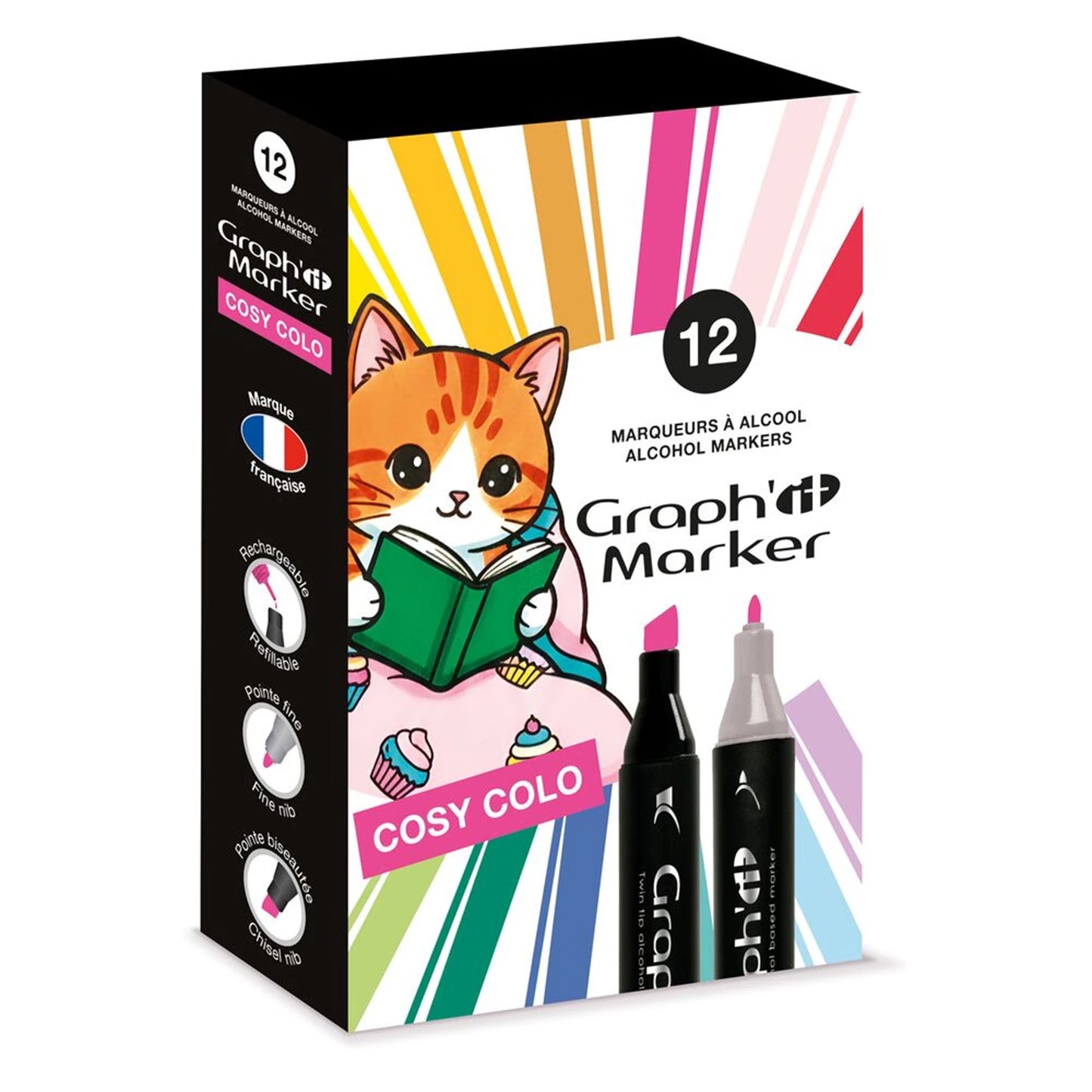 GRAPH'IT - SET GRAPH'IT 12 MARQUEURS COZY TIME - F/D/D/I