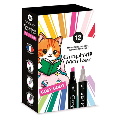 GRAPH'IT - SET GRAPH'IT 12 MARQUEURS COZY TIME - F/D/D/I