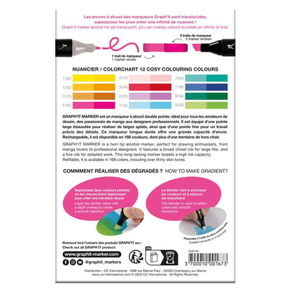 GRAPH'IT - SET GRAPH'IT 12 MARQUEURS COZY TIME - F/D/D/I