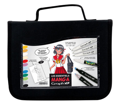 GRAPH'IT TROUSSE ESSENTIELS MANGA 12 MARQUEURS + 3 LINER +