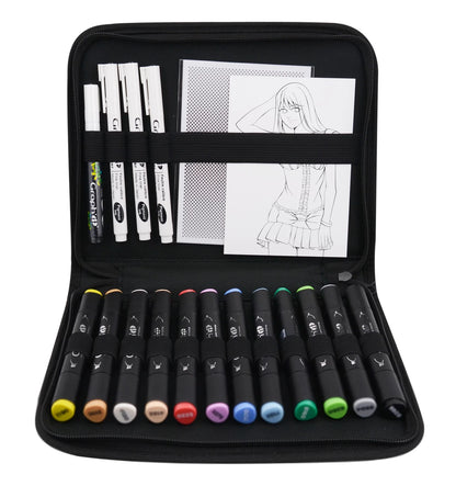 GRAPH'IT TROUSSE ESSENTIELS MANGA 12 MARQUEURS + 3 LINER +