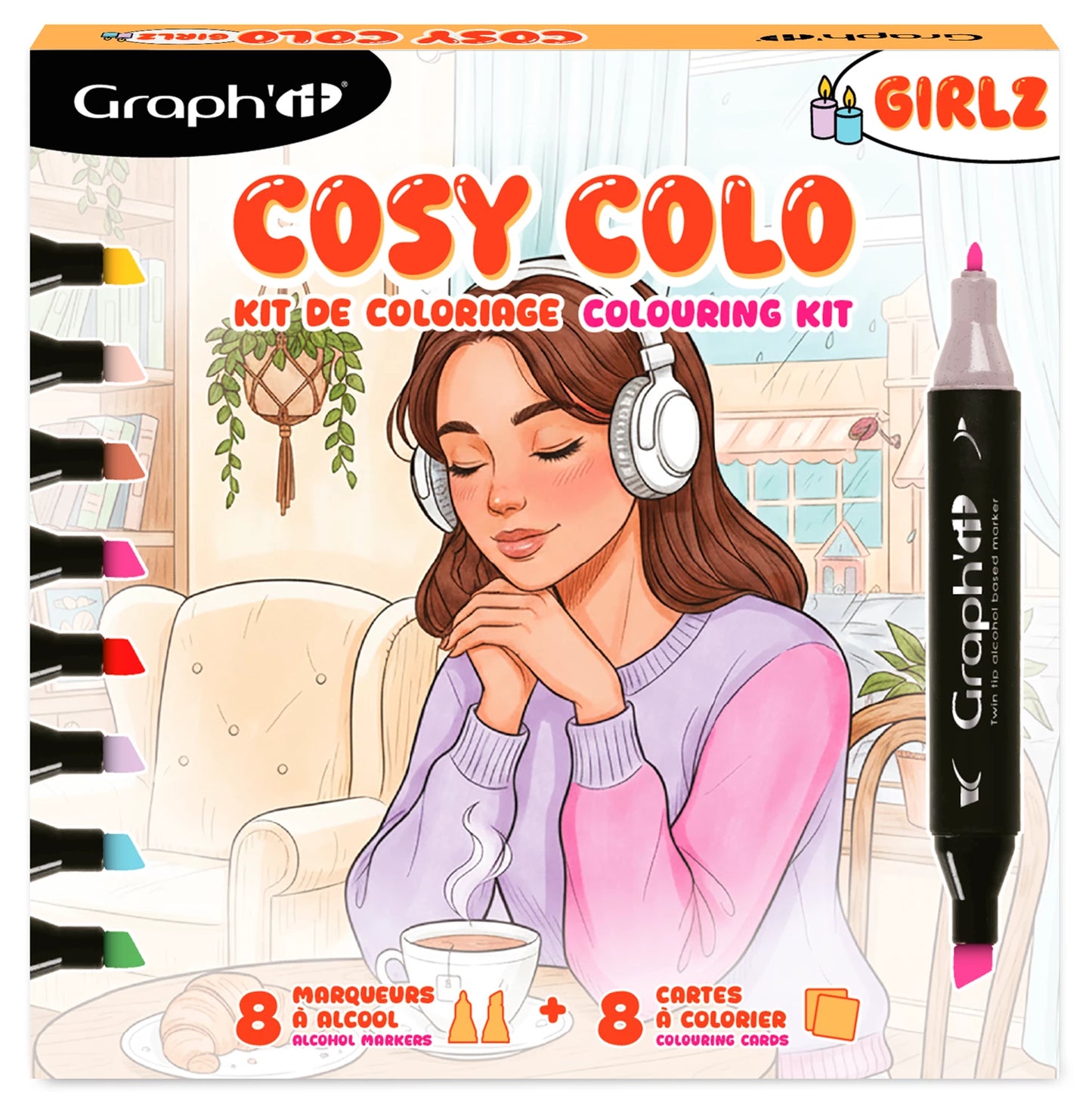 GRAPH'IT - KIT DE COLORIAGE GRAPH'IT COZY TIME GIRLZ - F/D/D/I