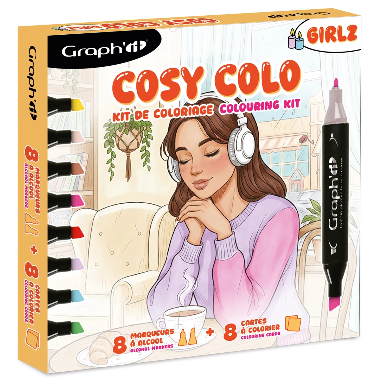 GRAPH'IT - KIT DE COLORIAGE GRAPH'IT COZY TIME GIRLZ - F/D/D/I