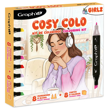 GRAPH'IT - KIT DE COLORIAGE GRAPH'IT COZY TIME GIRLZ - F/D/D/I