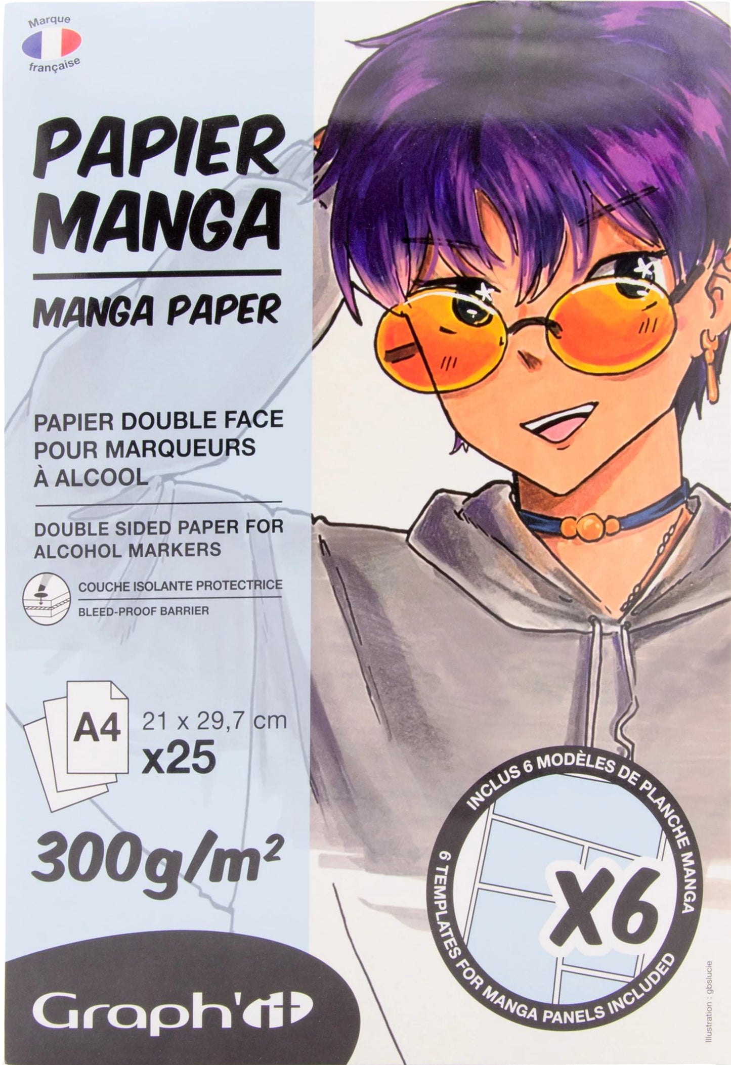 GRAPH'IT BLOC MANGA A4 300G 25 FOGLI + 6 CALCI