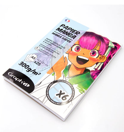 GRAPH'IT MANGA BLOCK A5 300G 25 BLATT + 6 PAUSBLÄTTER