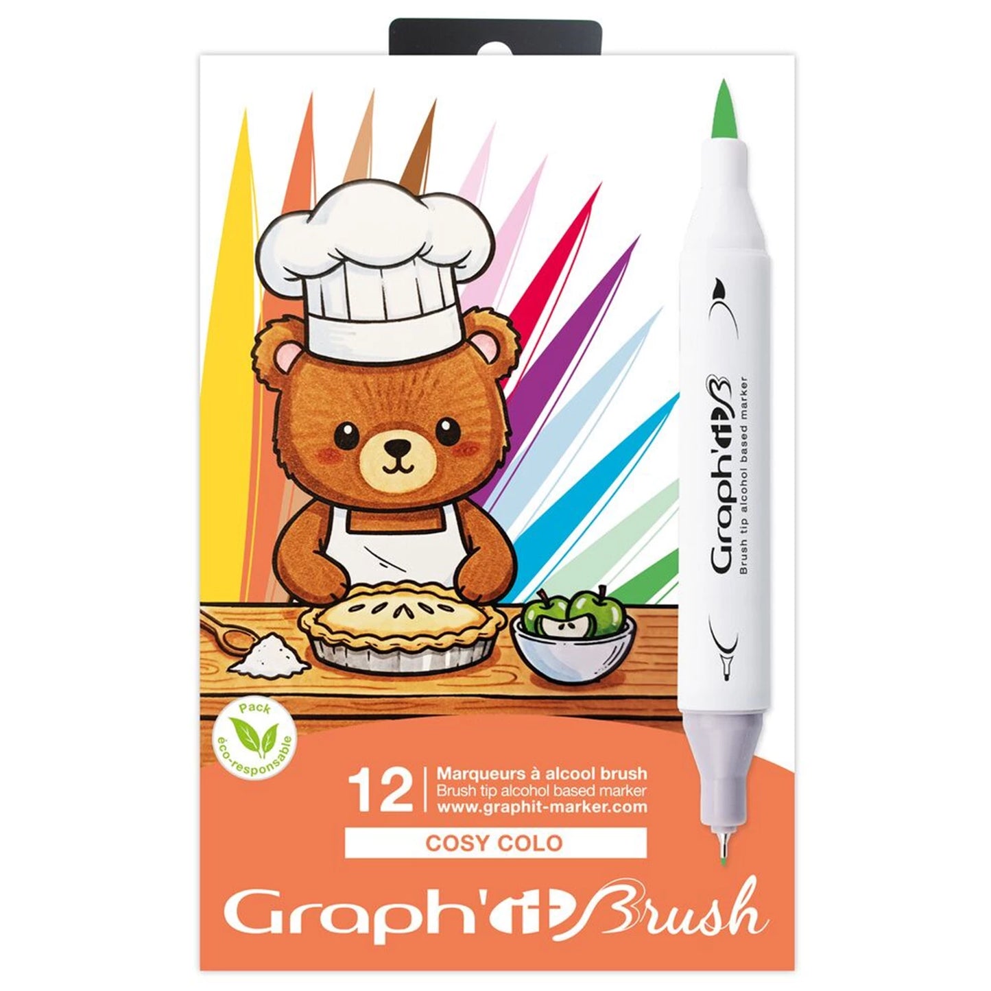 GRAPH'IT - LOT DE 12 PINCEAUX GRAPH'IT EXTRA FINS POUR LE COFFRET COZY TIME - F/D/D/I
