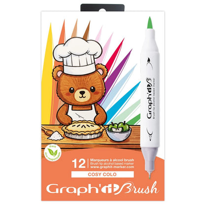 GRAPH'IT - LOT DE 12 PINCEAUX GRAPH'IT EXTRA FINS POUR LE COFFRET COZY TIME - F/D/D/I