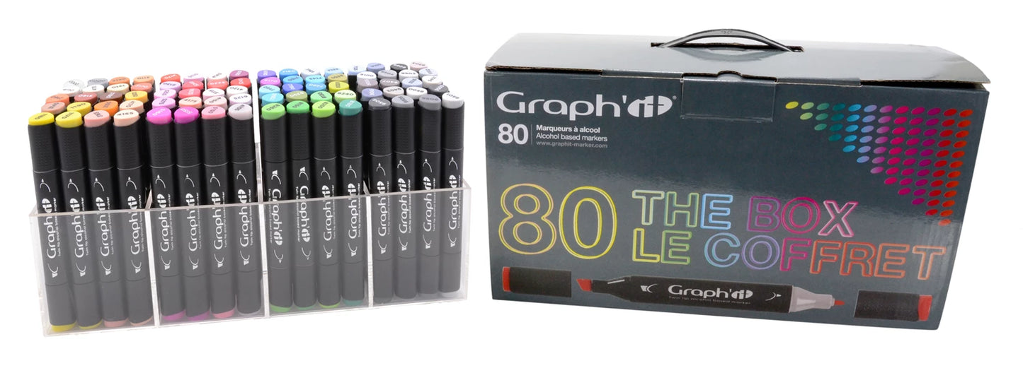 GRAPH'IT SET 80 MARKER MIT TISCHAUFSTELLER 4 KO