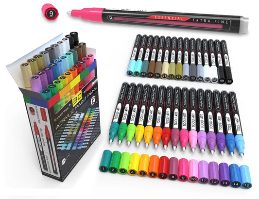 TOOLI SET DE CRAYONS ACRYLIQUES ESSENTIEL 30 PIÈCES EF 07MM