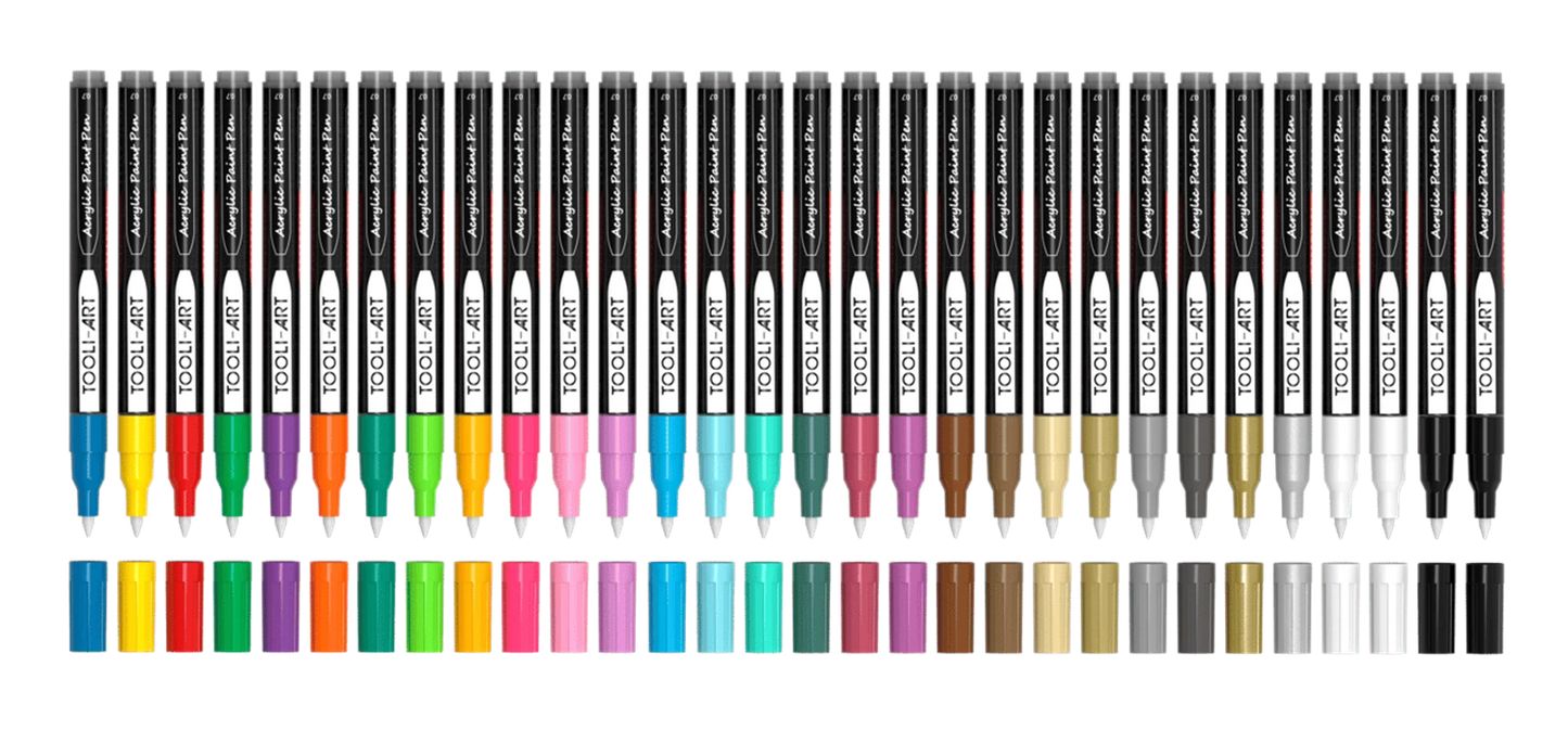 TOOLI SET DE CRAYONS ACRYLIQUES ESSENTIEL 30 PIÈCES EF 07MM
