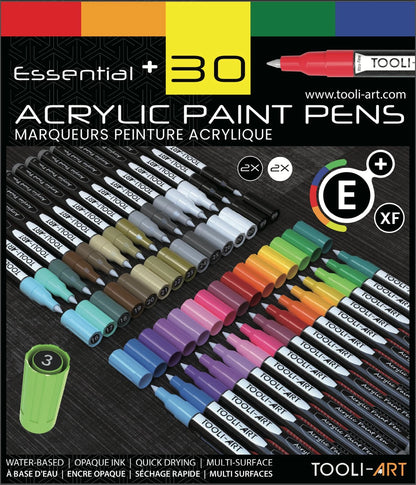TOOLI SET DE CRAYONS ACRYLIQUES ESSENTIEL 30 PIÈCES EF 07MM