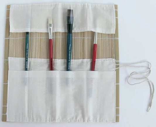 TAPIS BAMBOU AVEC POCHES POUR PINCEAUX 30X30CM SOUS SACHET P